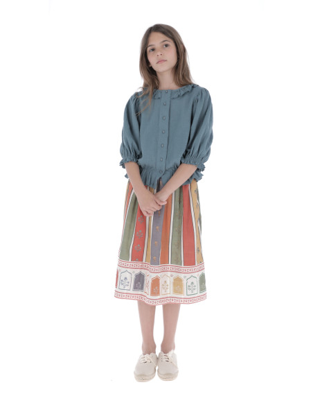 F04- Skirt  MULTICOLOR STRIPE - Stripes