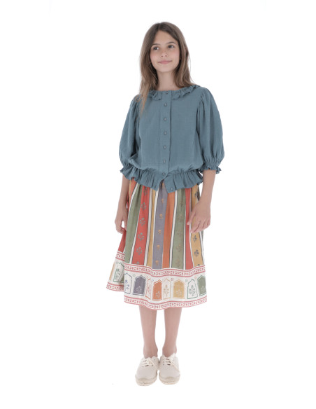 F04- Skirt  MULTICOLOR STRIPE - Stripes