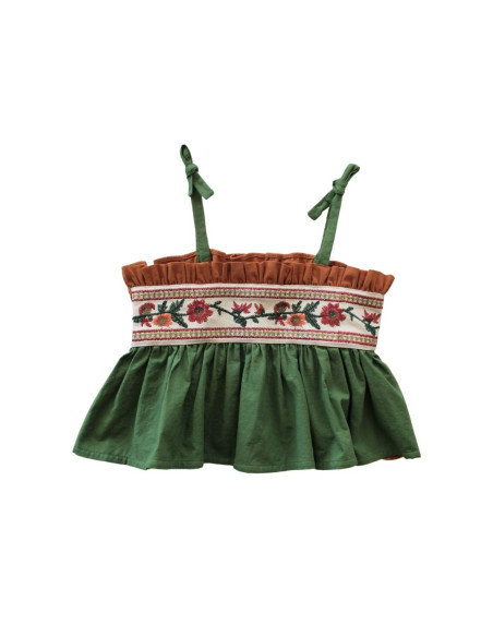 TP02-Top TWO-COLOR EMBROIDERY - Orange