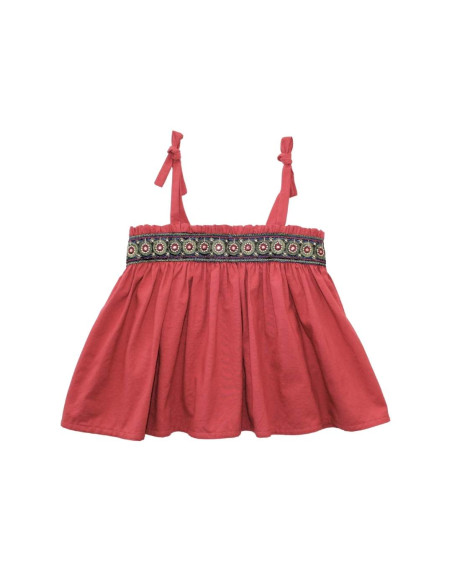 TP03- Top/Skirt CIRCLES TRIMMINGS - Red