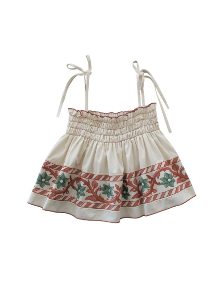 TP06- Top/Falda SMOCK CENEFA - Cenefa Naranja