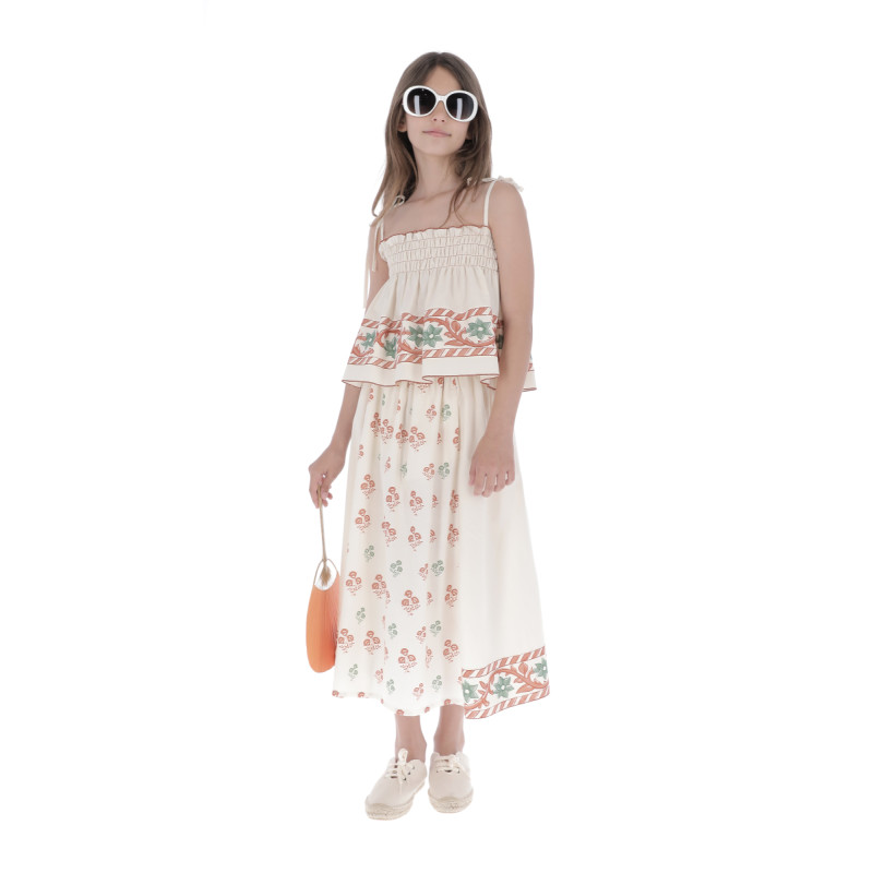 TP06- Top/Falda SMOCK CENEFA - Cenefa Naranja