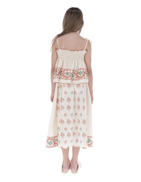 TP06- Top/Falda SMOCK CENEFA - Cenefa Naranja
