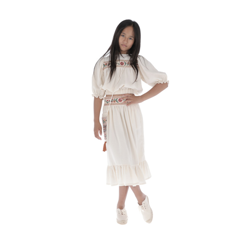 BL03- Blouse BORDER - Ecru