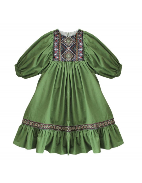 V04- Vestido CANESU BORDADO - Verde