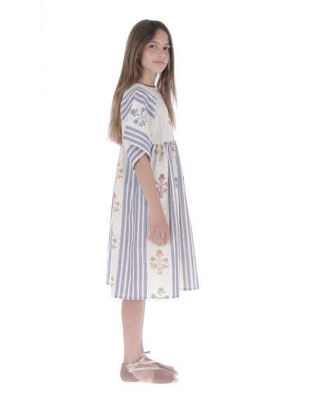 V06- Dress STRIPES AND FLOWERS - Flowers