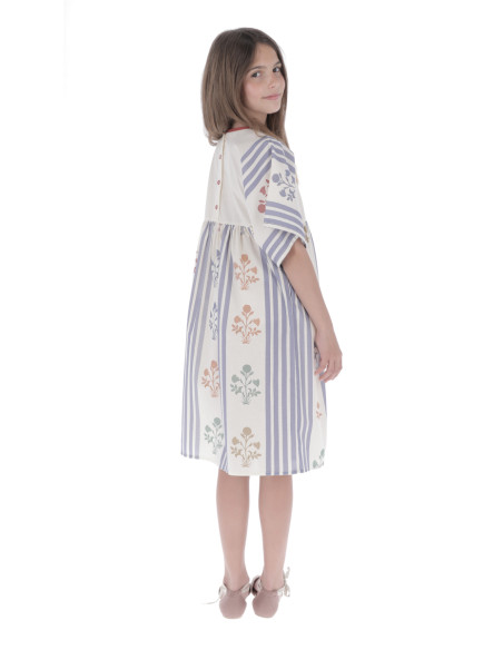 V06- Dress STRIPES AND FLOWERS - Flowers