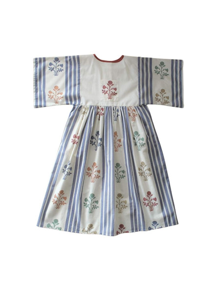 V06- Dress STRIPES AND FLOWERS - Flowers
