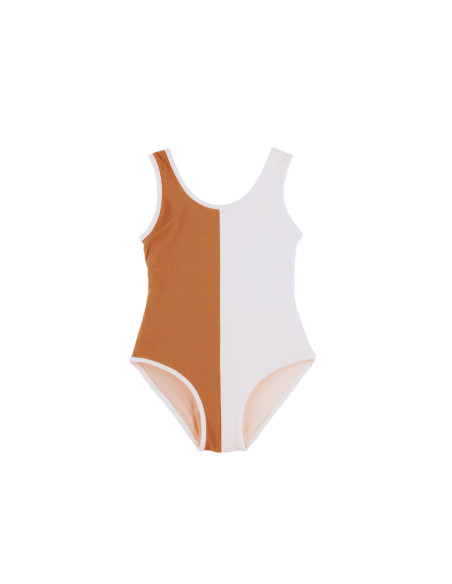 BA05- Bañador BICOLOR - Crudo+Naranja