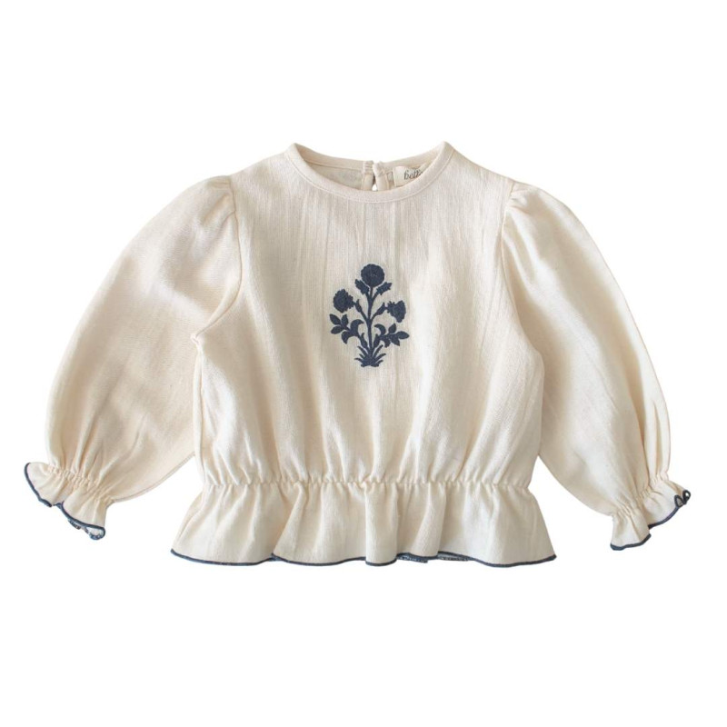 BBL01- Blusa BB CALENDULA  AZUL - Crudo