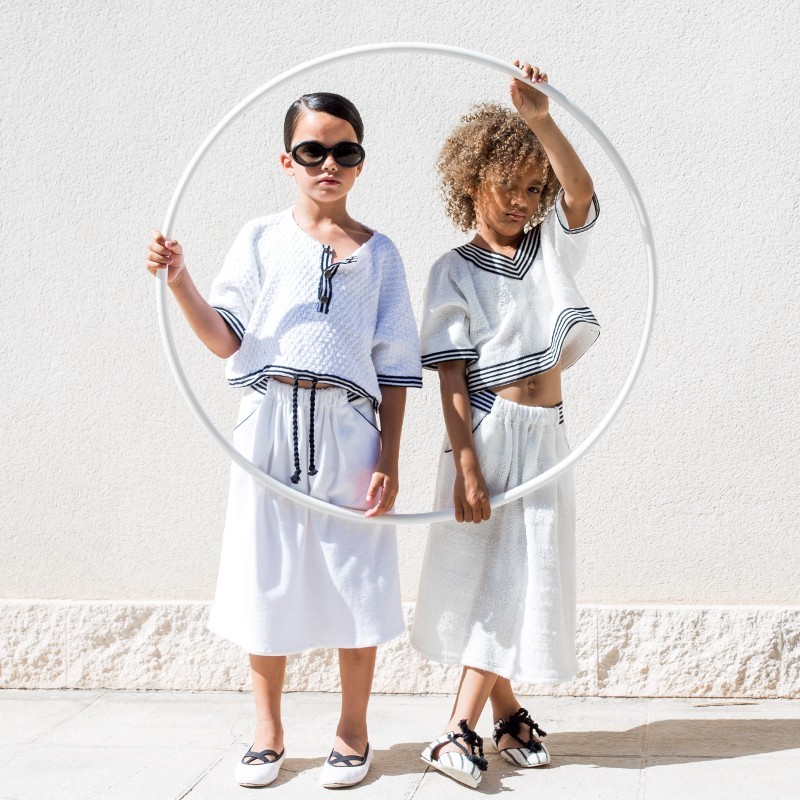 P13- Falda - Punto Relieve Raya con P10- Jersey Pico PUNTO RELIEVE RAYA
