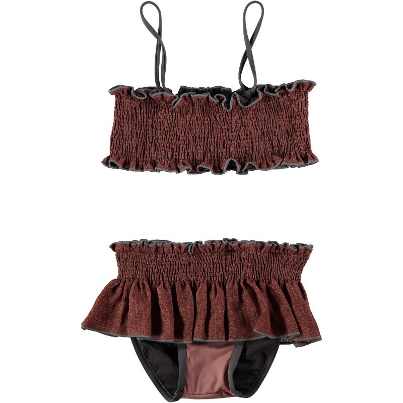 Bikini Set Linen/Lycra Russet/Pink