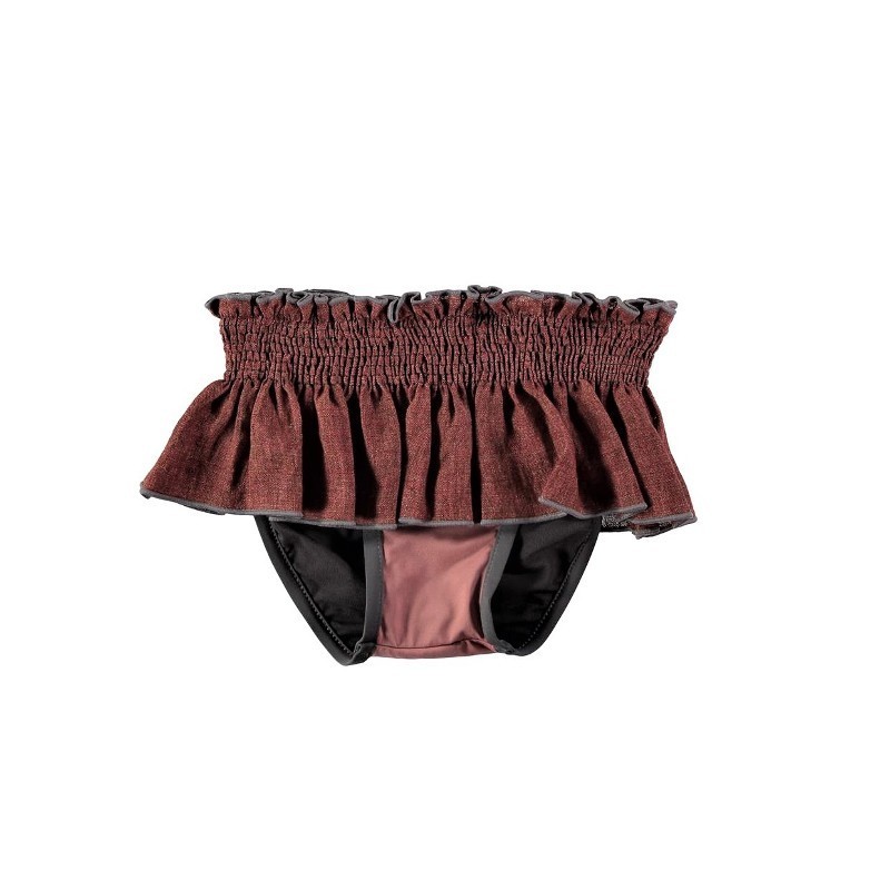 Bikini Bottom Linen/Lycra Russet/Pink