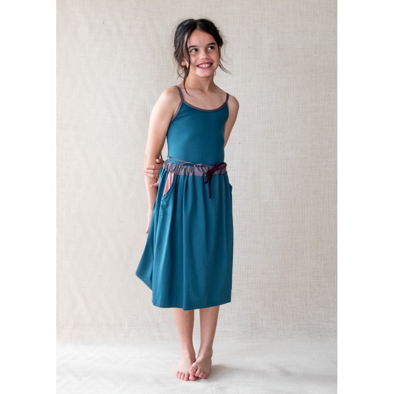 Falda PLAYERA MIDI COMBI Ciprés