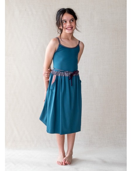 Falda PLAYERA MIDI COMBI Ciprés
