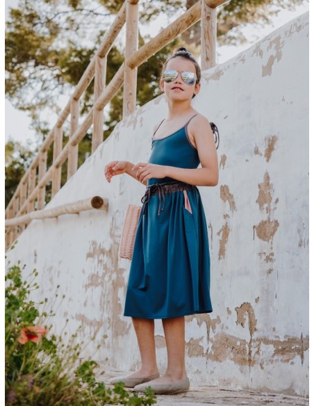 Falda PLAYERA MIDI COMBI Ciprés