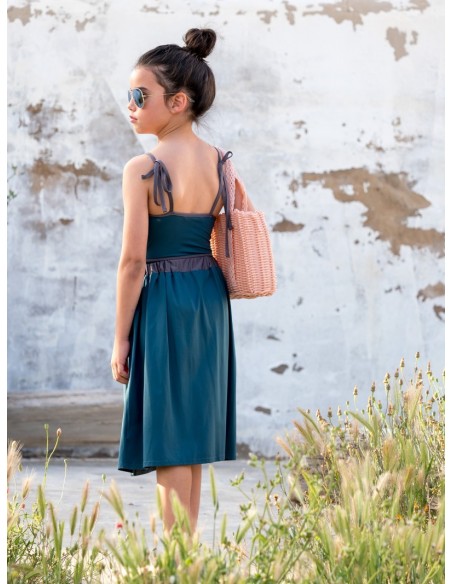 Falda PLAYERA MIDI COMBI Ciprés