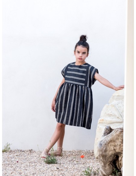 Beachy Dress STRIPES Black