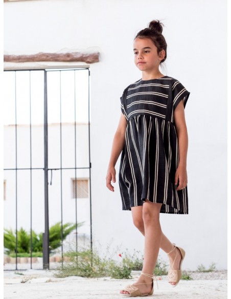 Beachy Dress STRIPES Black