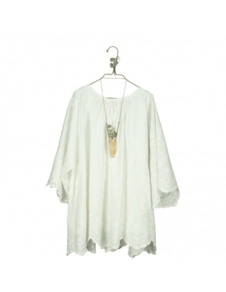 V09-Dress LINEN EMBROIDERED