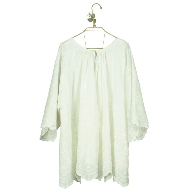 V09-Dress LINEN EMBROIDERED