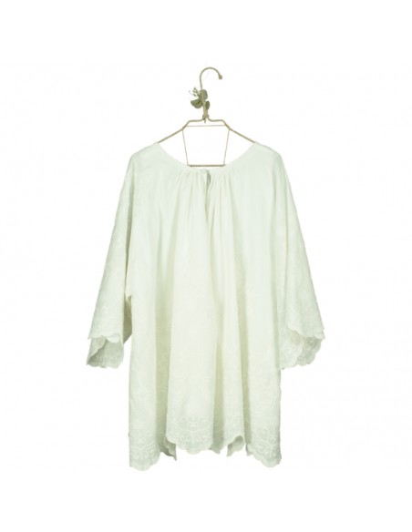 V09-Dress LINEN EMBROIDERED