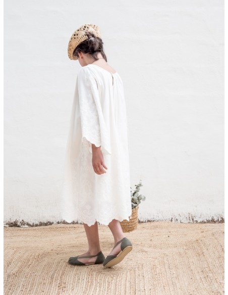 V09-Dress LINEN EMBROIDERED