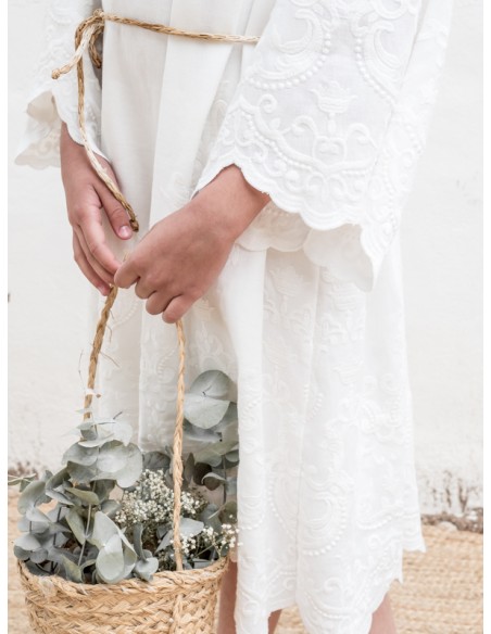V09-Dress LINEN EMBROIDERED