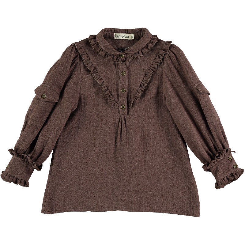 Blouse WITH POCKETS Brown
