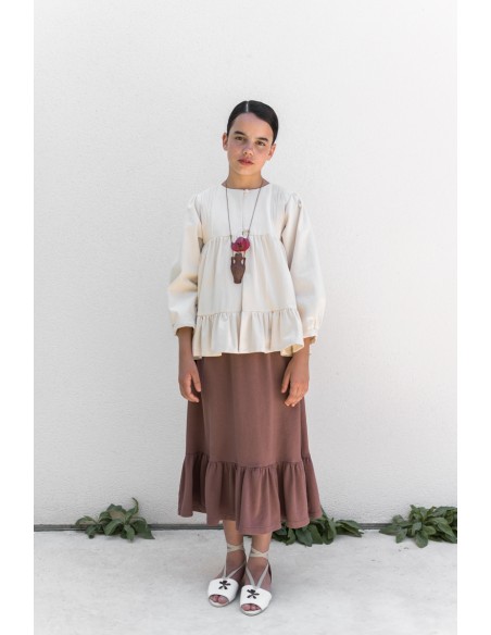 Burgundy ruffle skirt deals