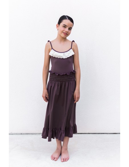 Wraparound SKIRT LONG Burgundy