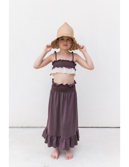 Wraparound SKIRT LONG Burgundy